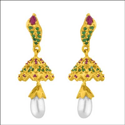 "Traditional Pearl Earrings - JPAPR-15-074 - Click here to View more details about this Product